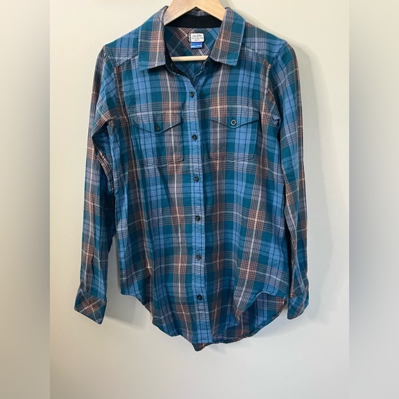 Kavu Women’s High Horizon Flannel Shirt Blue Size XS Button Up - Picture 1 of 8